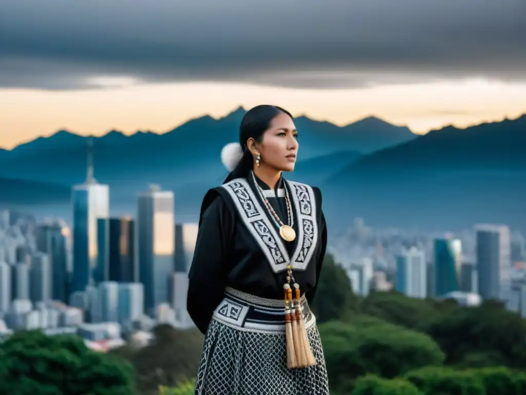 Mapuche orgullosa frente a la ciudad: tradición y modernidad