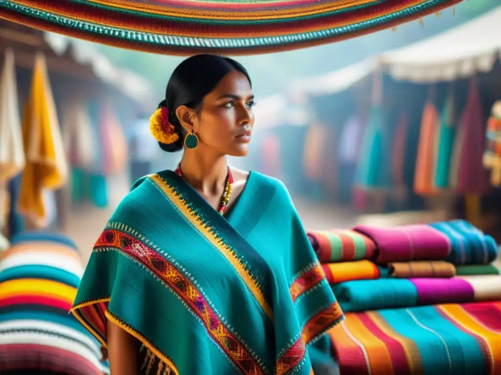 Mercado de textiles indígenas: colores, patrones y tradición en México