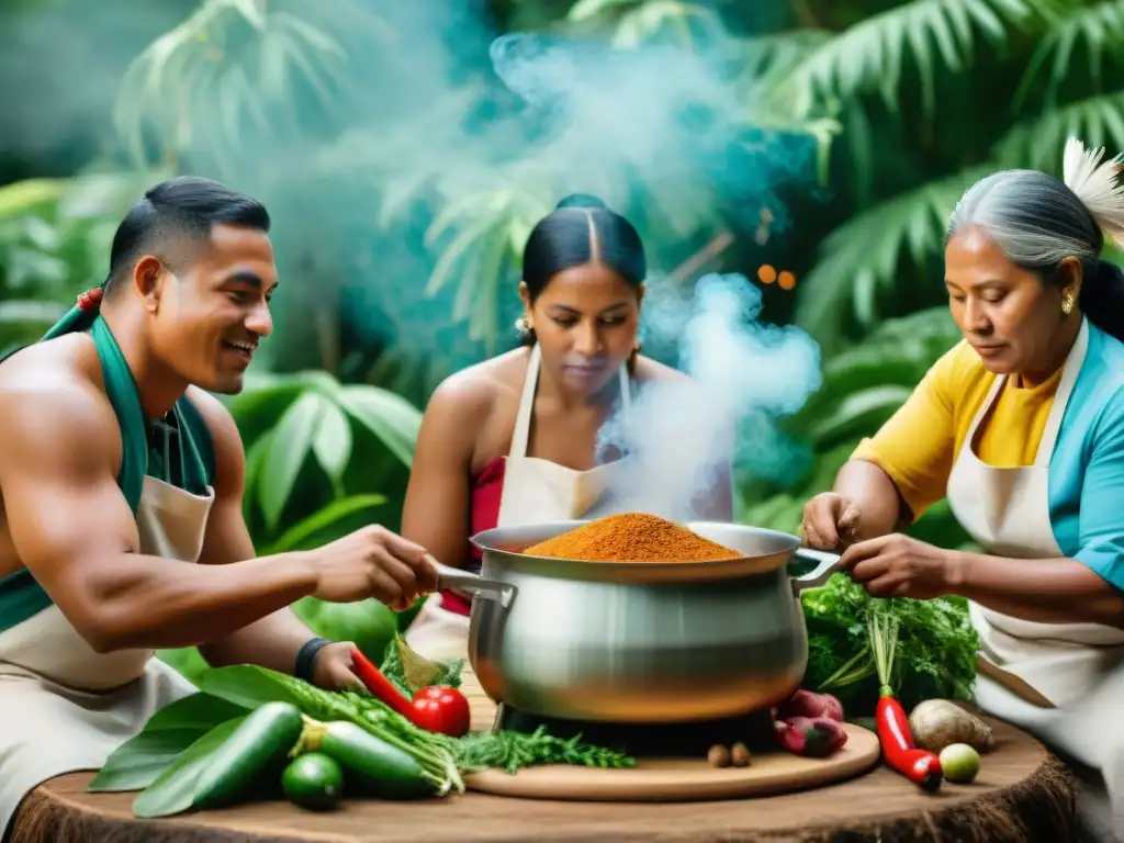 Un momento de intercambio cultural y creatividad culinaria entre chefs indígenas, fusionando ingredientes africanos