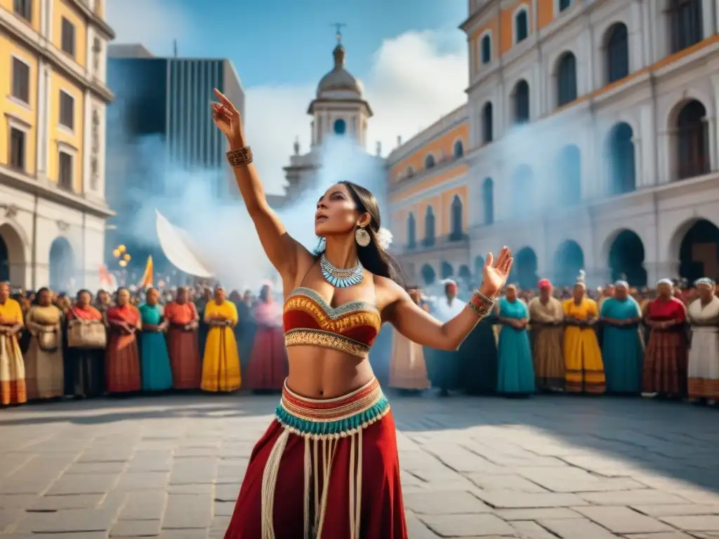 Movimientos indígenas danza protesta contemporánea: Mujeres indígenas realizan una poderosa danza de resistencia en la ciudad