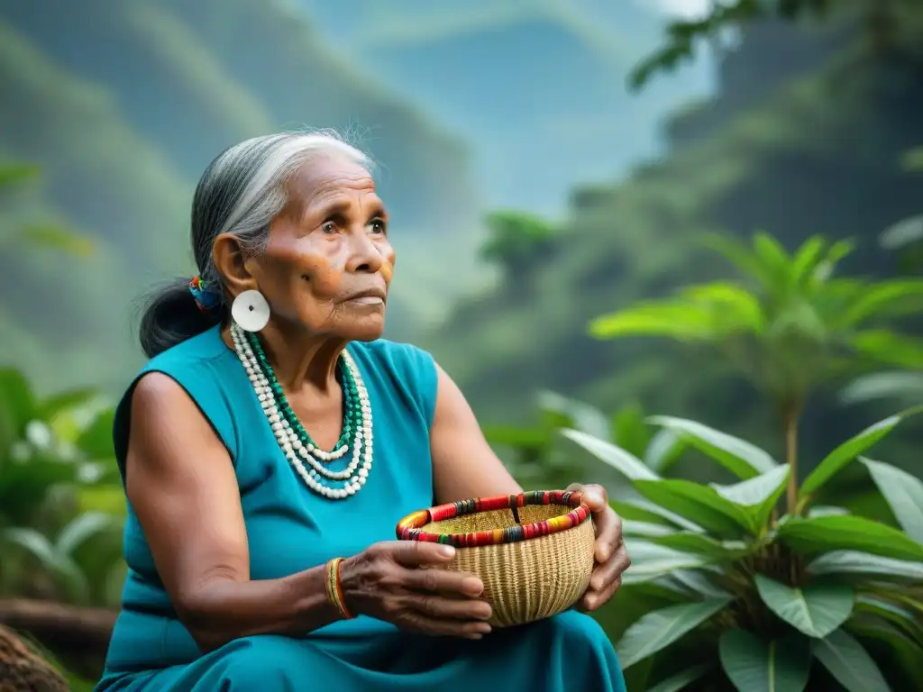 Mujer indígena con activismo indígena cambio conversación ambiental en la selva