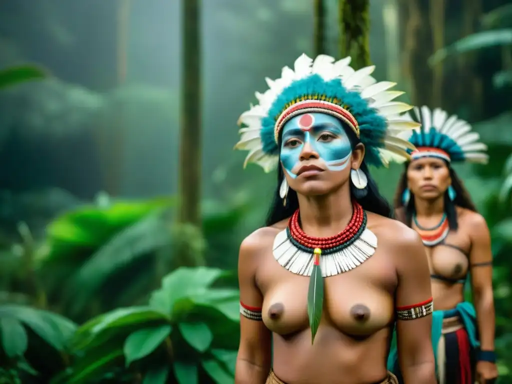 Mujeres guerreras de comunidades amazónicas exhiben fuerza en la selva