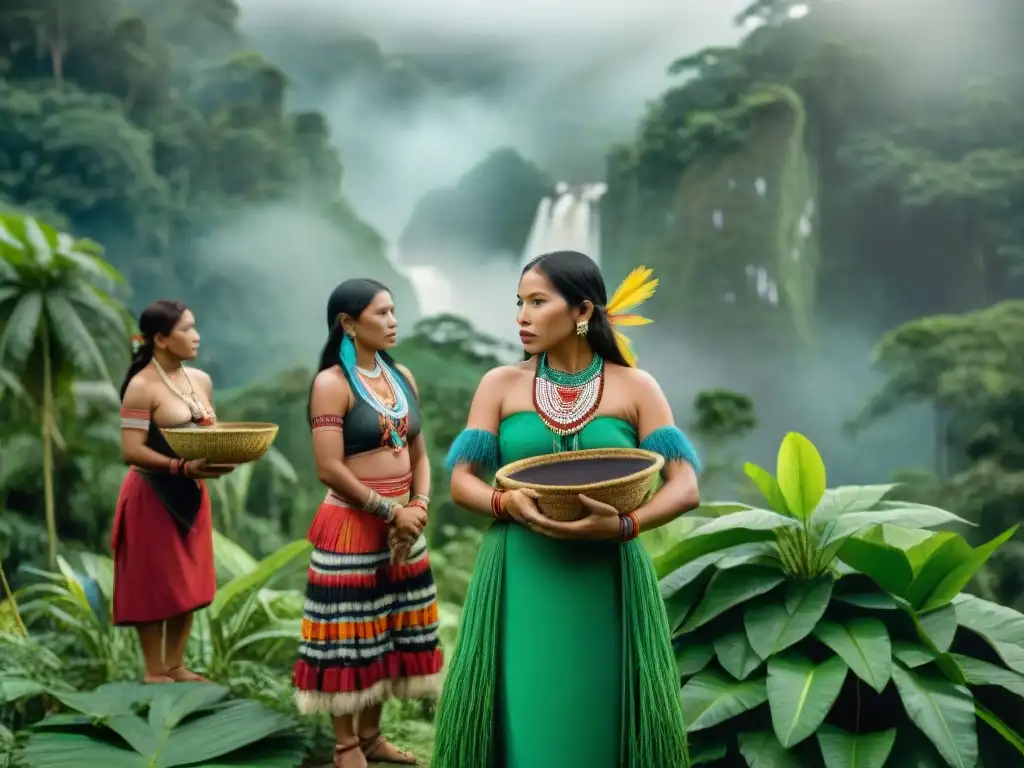 Mujeres guerreras de comunidades amazónicas en su vibrante y dinámica sociedad en la selva verde