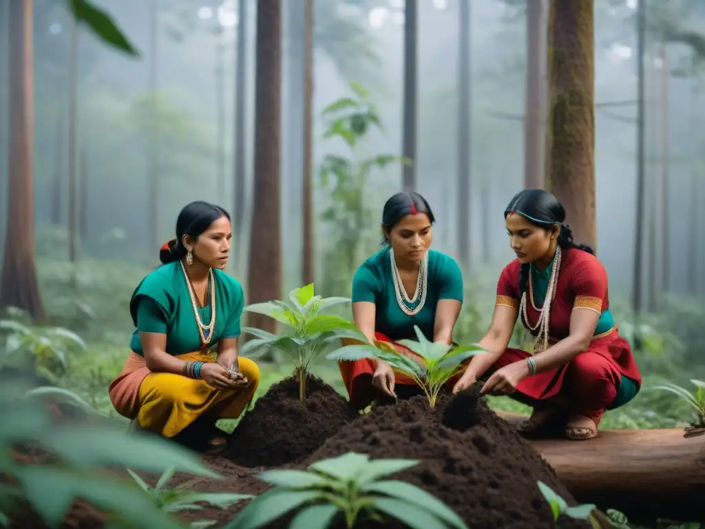 Mujeres indígenas luchan contra el cambio climático al plantar árboles en la selva biodiversa