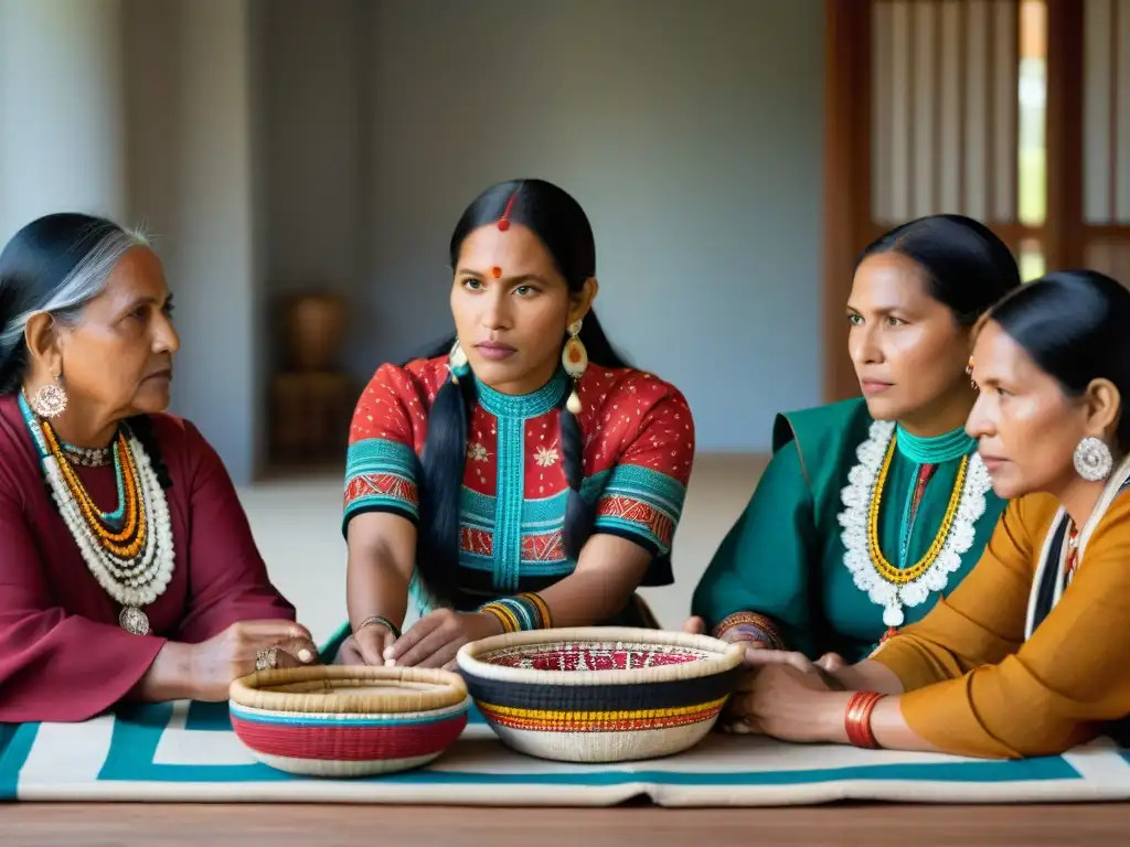 Mujeres indígenas en cambio social: Líderes unidas en determinación y sabiduría, trabajando por su herencia cultural