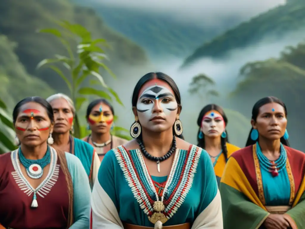 Mujeres indígenas en círculo, unidas y empoderadas en la lucha por sus derechos