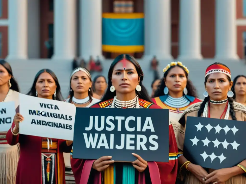 Mujeres indígenas exigen derechos legales con determinación frente al tribunal