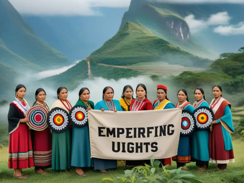 Mujeres indígenas luchando por derechos territoriales, unidas y decididas en la naturaleza