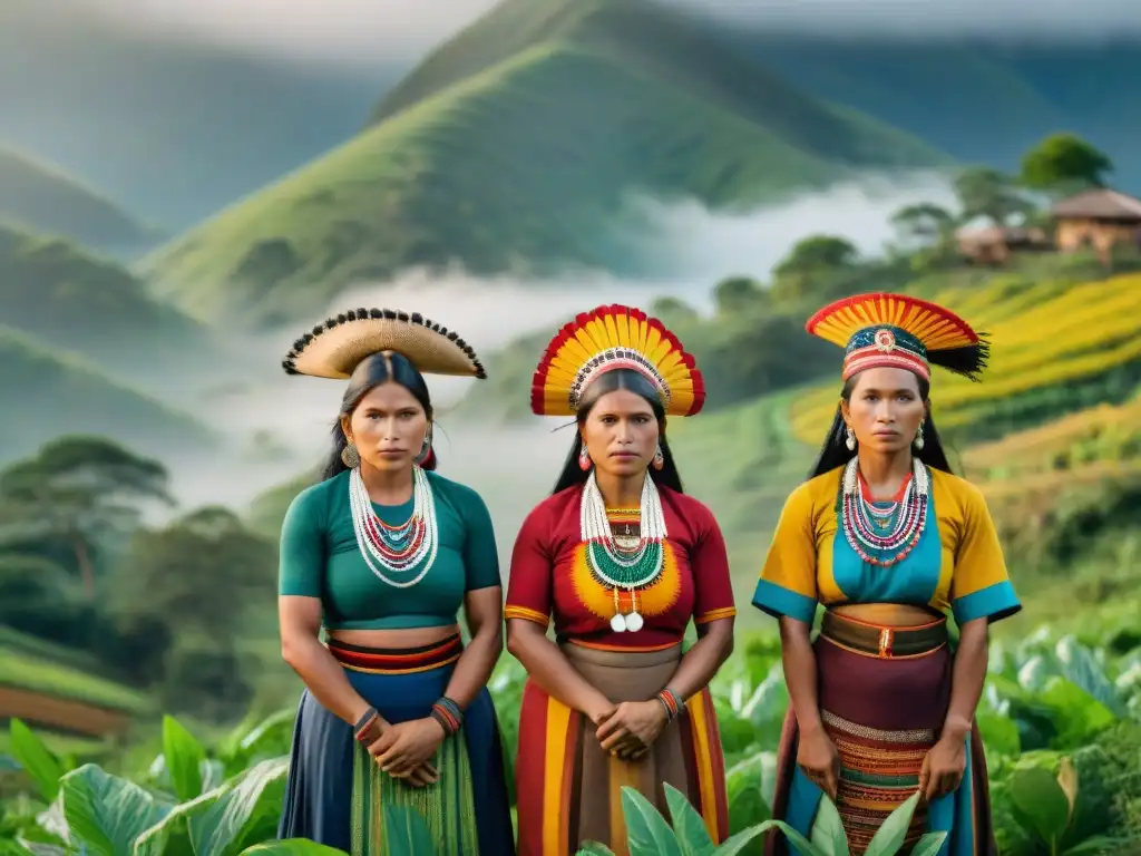 Mujeres indígenas de Guatemala luchan por la tierra, unidas y fuertes en paisaje verde