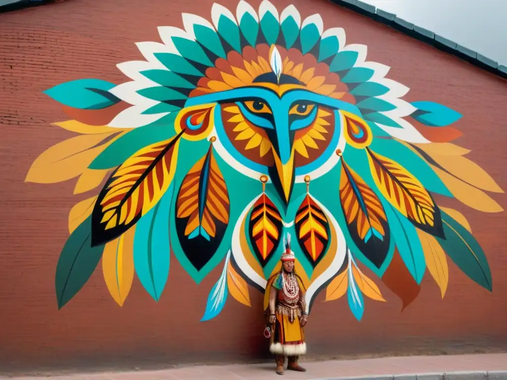 Una paleta de colores artistas indígenas cobra vida en un vibrante mural en una comunidad ancestral