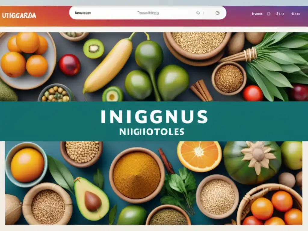 Una plataforma online llena de alimentos indígenas coloridos y variados