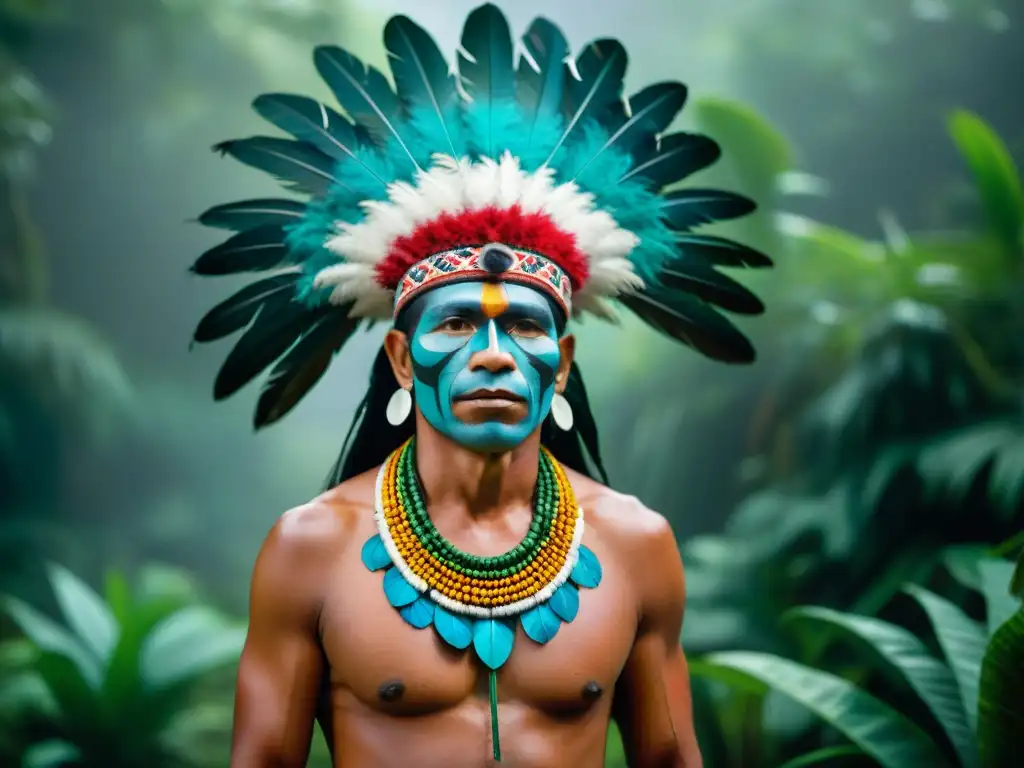 Prácticas indígenas conservación biodiversidad: ceremonia ancestral en la selva amazónica con líderes tribales y vida silvestre