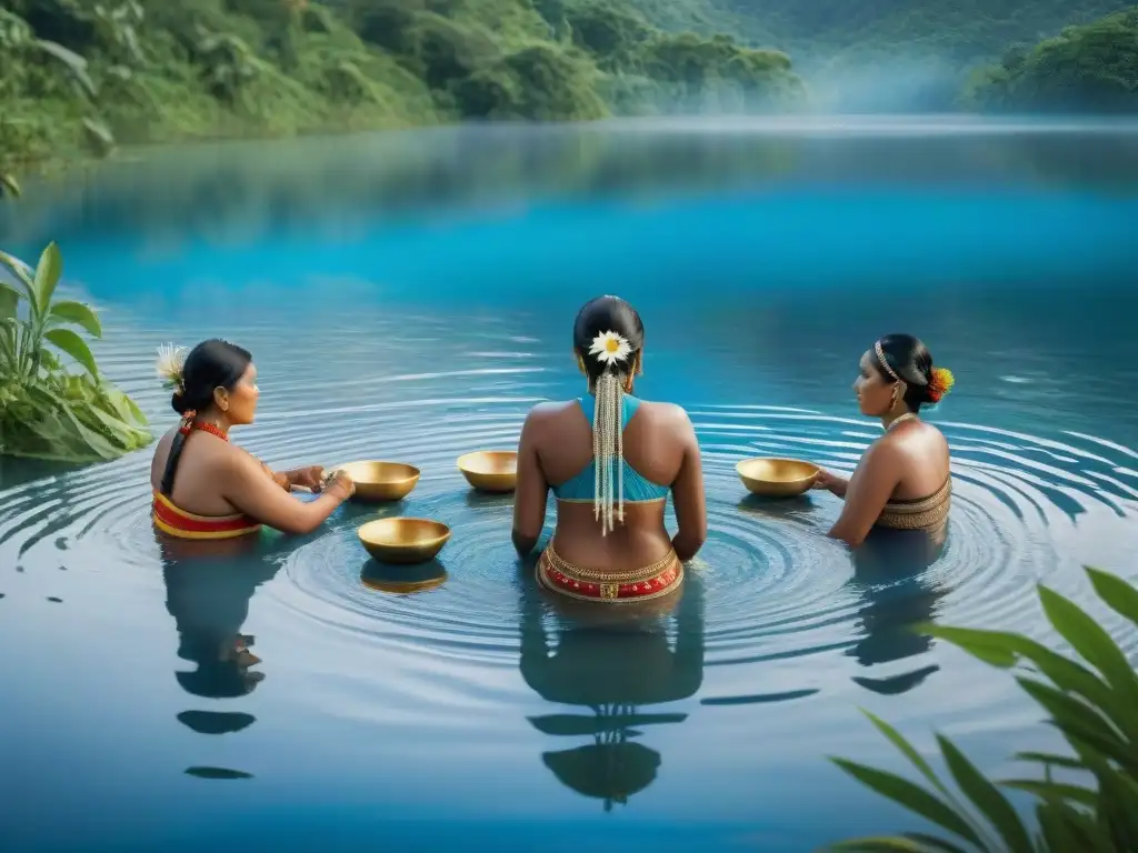 Rituales de agua en culturas indígenas: Grupo étnico honra la naturaleza en un ritual acuático sagrado