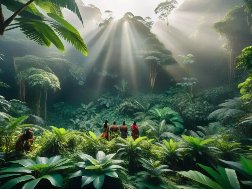 Una selva exuberante donde la vida florece en armonía, reflejando la conexión entre la humanidad y la naturaleza