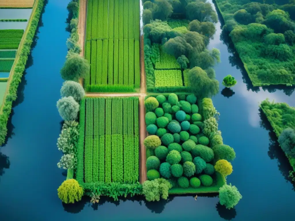 Un sistema de chinampas mesoamericanas innovadoras con cultivos verdes en agua tranquila