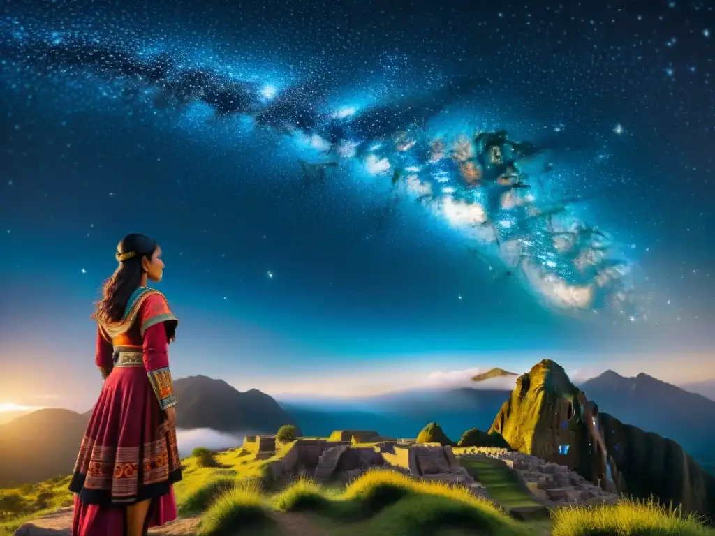 Tapestry inca de estrellas y constelaciones, reflejo de la cosmovisión indígena