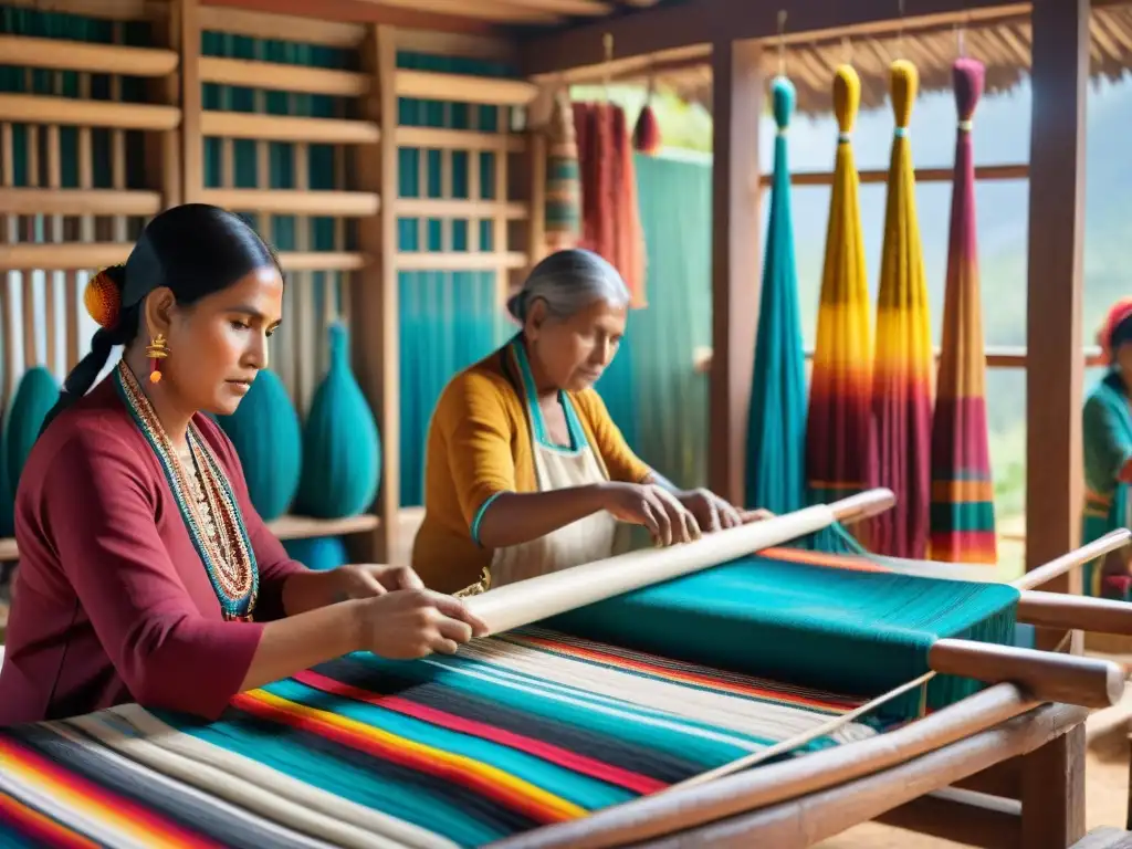 Tejedores indígenas crean textiles llenos de historia y cultura en ancestral taller de arte