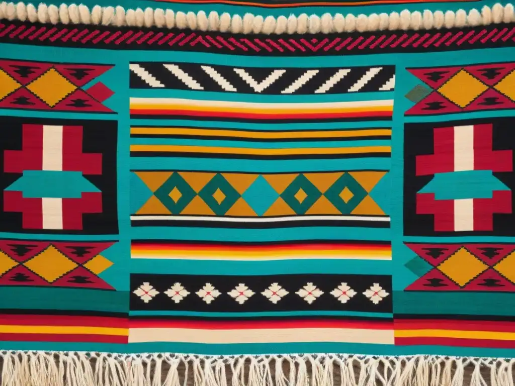 Textil Zapoteca con significados mensajes textiles indígenas en colores vibrantes y patrones detallados