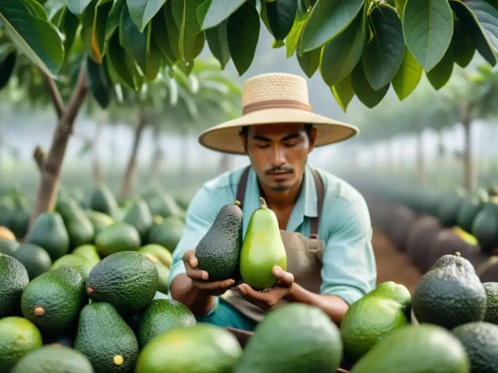 Trabajadores de la cosecha de aguacates reflejan el significado cultural del aguacate con su dedicación y cuidado en la recolección