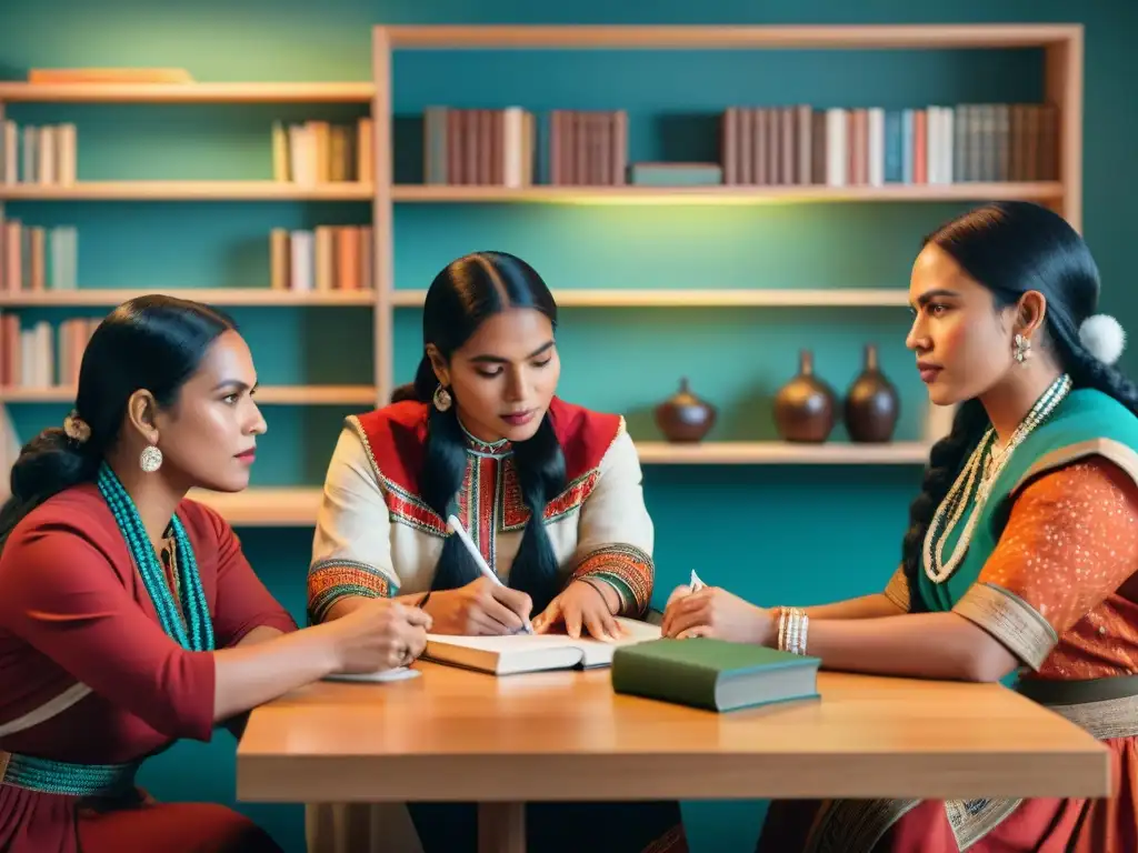 Unidas en la literatura: Mujeres indígenas en literatura contemporánea debaten con pasión y determinación en una sala llena de libros