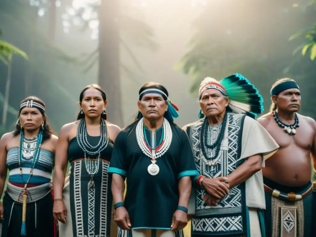 Unidos en la lucha por sus derechos, indígenas en círculo en el bosque