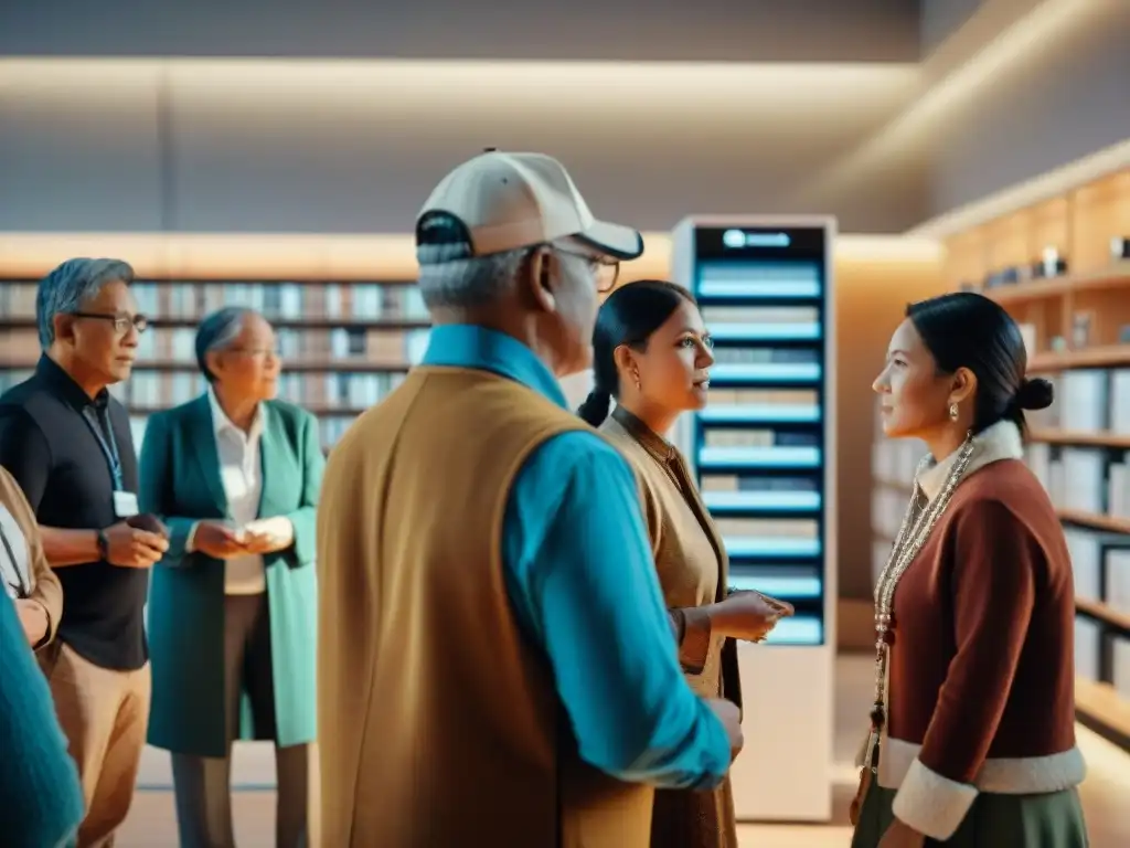 Centro de Archivo Digital: Preservación de Lenguas Indígenas Un vibrante centro de archivos digitales donde hablantes de idiomas indígenas colaboran para preservar sus lenguas ancestrales