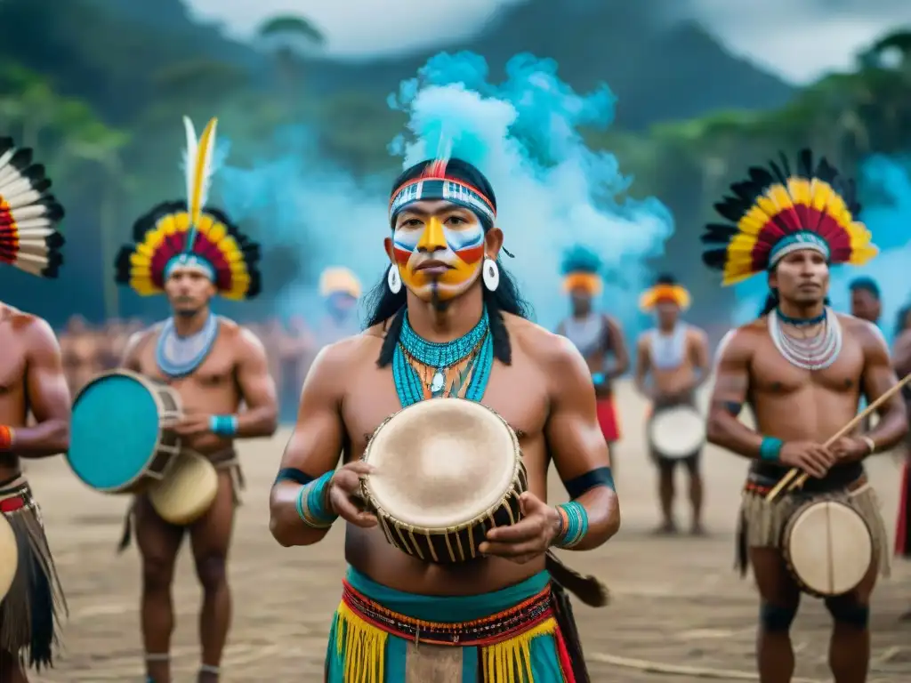 Celebración vibrante en festival indígena de música tradicional en la selva amazónica