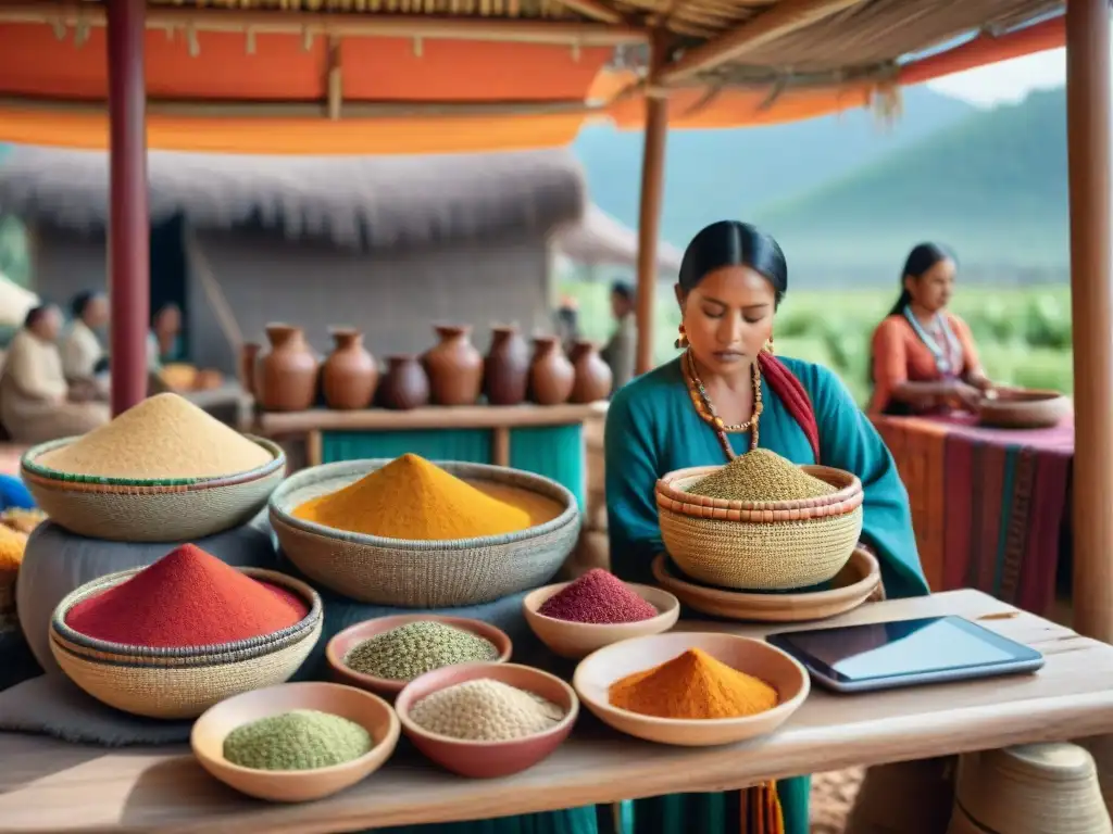 Un vibrante mercado online de alimentos indígenas en tiendas online