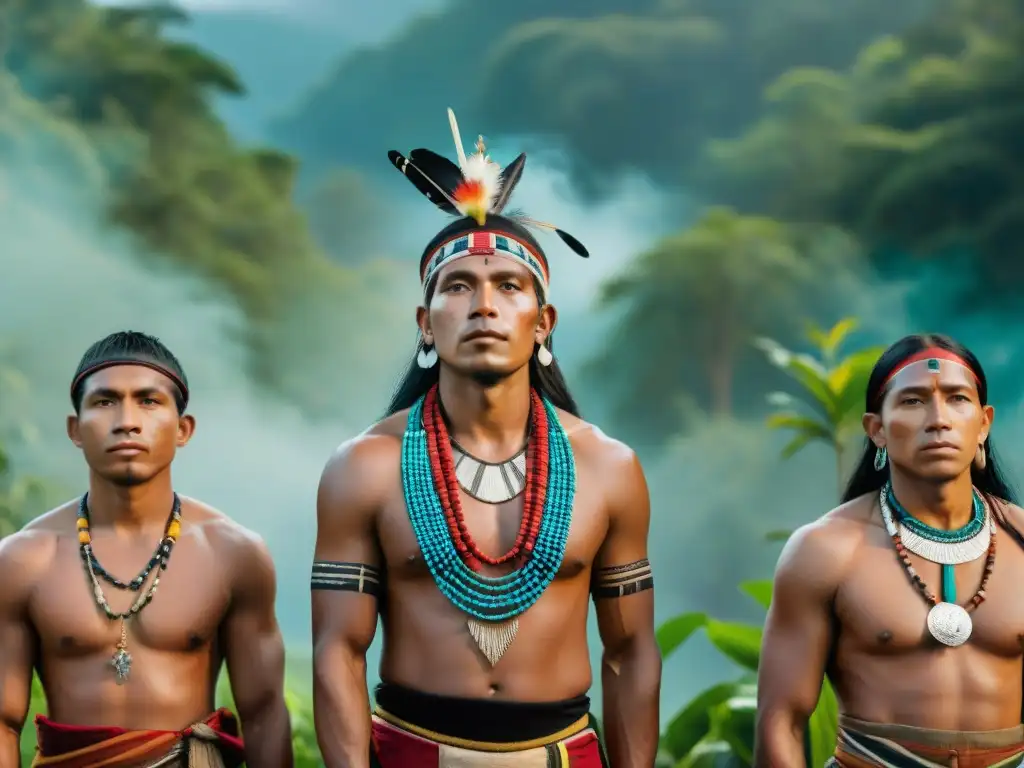 Un vibrante retrato de la diversidad de culturas indígenas en una ceremonia, resaltando la importancia de idiomas indígenas