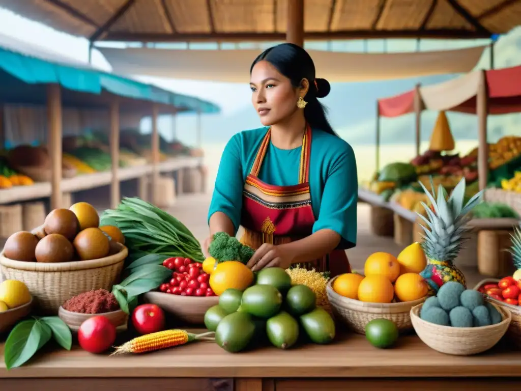 Una vibrante tienda online de alimentos indígenas, donde la tradición se mezcla con la tecnología