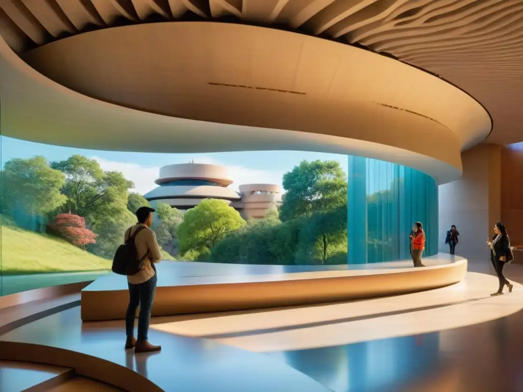 Visitantes exploran el significado espiritual de la arquitectura indígena en el Museo Nacional del Indio Americano en Washington D