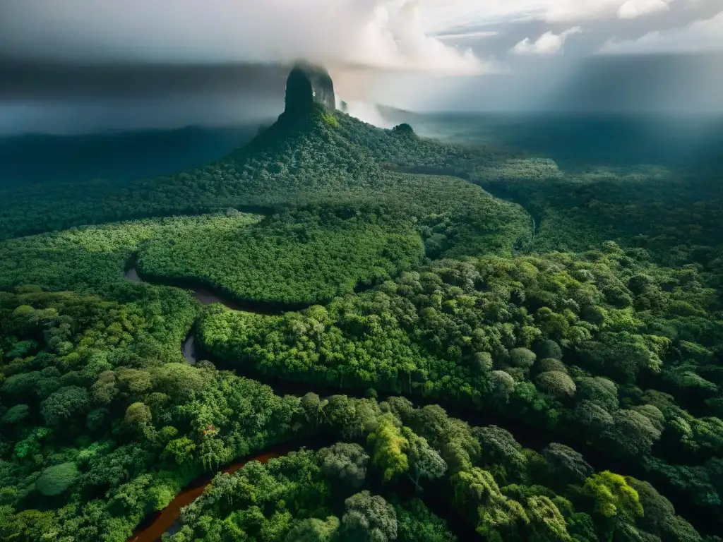 Vista aérea detallada de la exuberante selva amazónica, revelando sus secretos y civilizaciones indígenas Amazonía evidencias