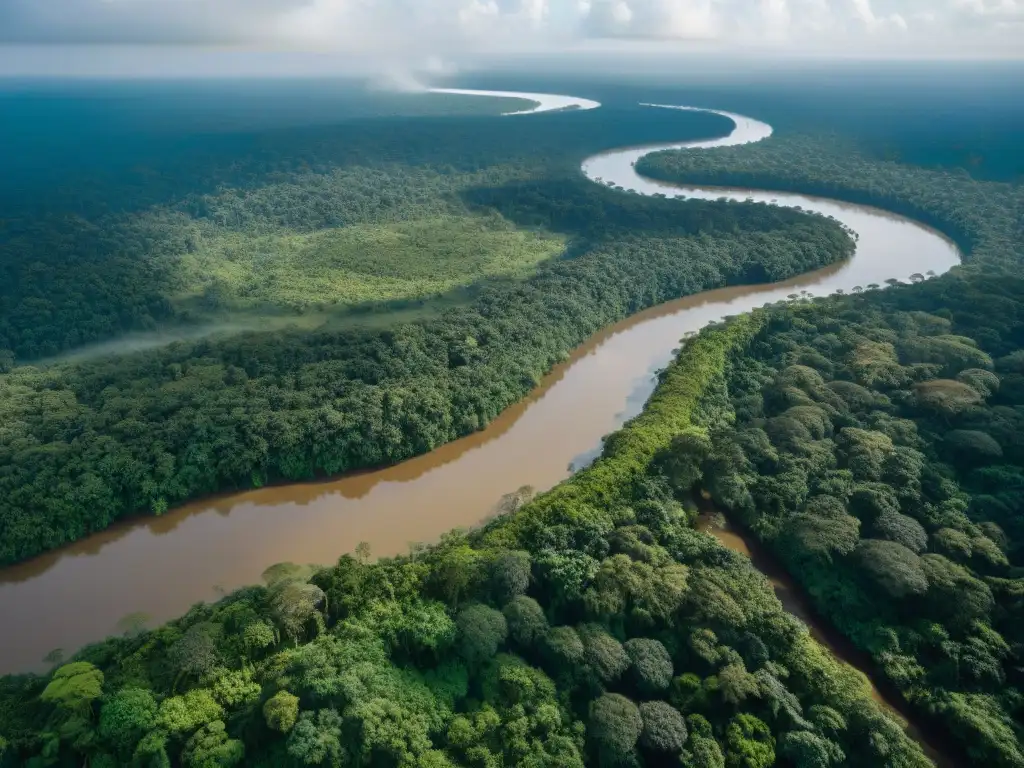 Belleza amenazada: Amazonía y el río Xingu Vista aérea de la exuberante selva amazónica con el río Xingu, resaltando el impacto ambiental Belo Monte culturas