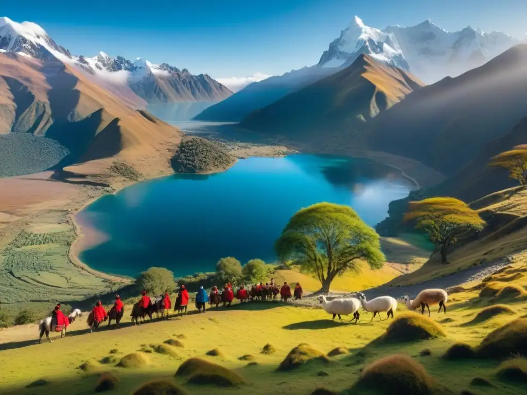 Vista aérea de los imponentes Andes, reflejando la lucha de los pueblos andinos por justicia climática