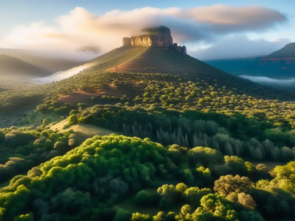 Vista aérea impresionante de Oak Flat, sitio sagrado Apache, rodeado de exuberante vegetación