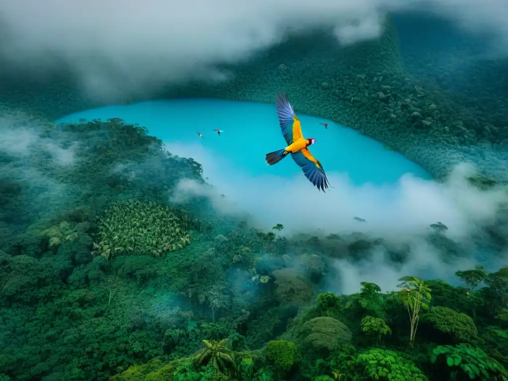 Vívida escena amazónica: convivencia respetuosa entre comunidades locales y vida silvestre en el ecosistema amazónico